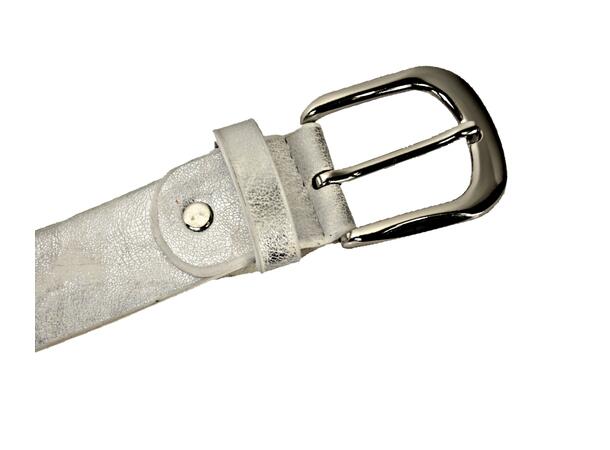 Belte 3,5cm shiny m/studs  hvit 